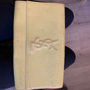 Authentic, pale yellow ysl clutch